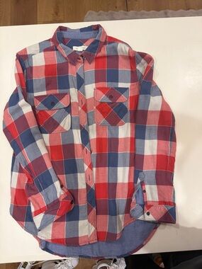 Treasure & Bond Red, Blue & White Plaid Button-Down Shirt
